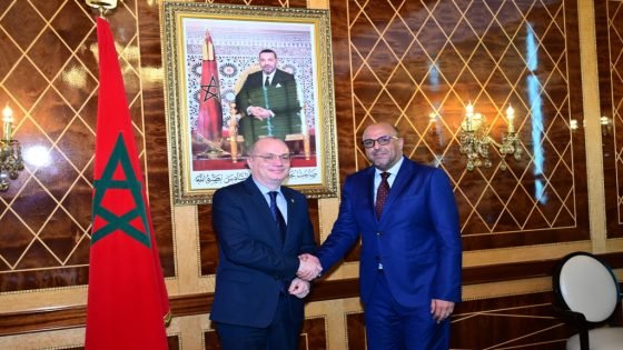 محمد ولد الرشيد رئيس مجلس المستشارين يستقبل حسن إيغلي  وزير خارجية جمهورية ألبانيا