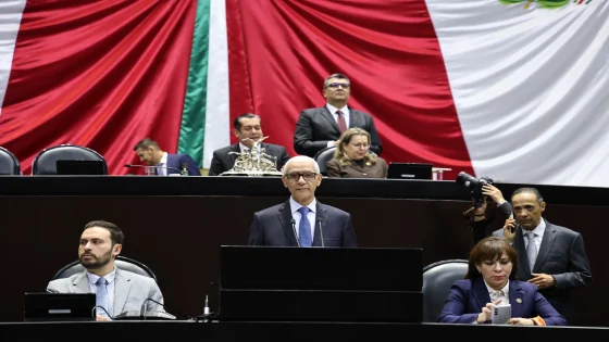رئيس مجلس النواب المغربي راشيد طالبي يلقي خطابا أمام مجلس النواب المكسيكي